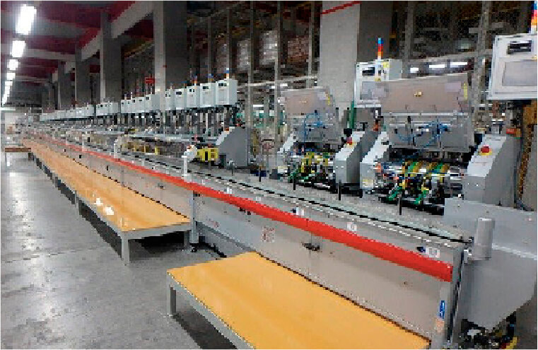 1つのラインで複数パターンの封入が可能 （セレクティブ・ピロ―封入機）