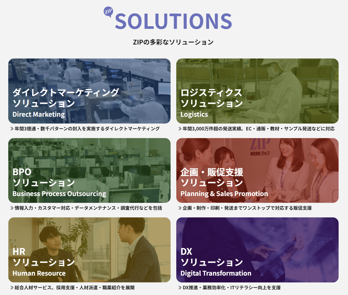 ZIPの多彩なソリューション